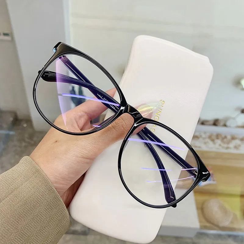 Transparent Computer Glasses Frame Women Men Anti Blue Light Round