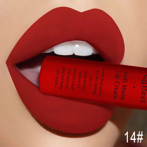 QIBEST Sexy Velvet Matte Lip Gloss Liquid Lipstick Lipgloss Beauty Red