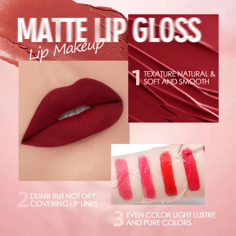 QIBEST Sexy Velvet Matte Lip Gloss Liquid Lipstick Lipgloss Beauty Red