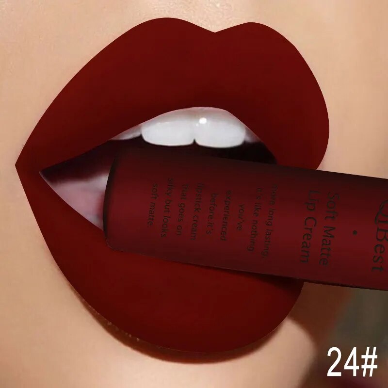 QIBEST Sexy Velvet Matte Lip Gloss Liquid Lipstick Lipgloss Beauty Red