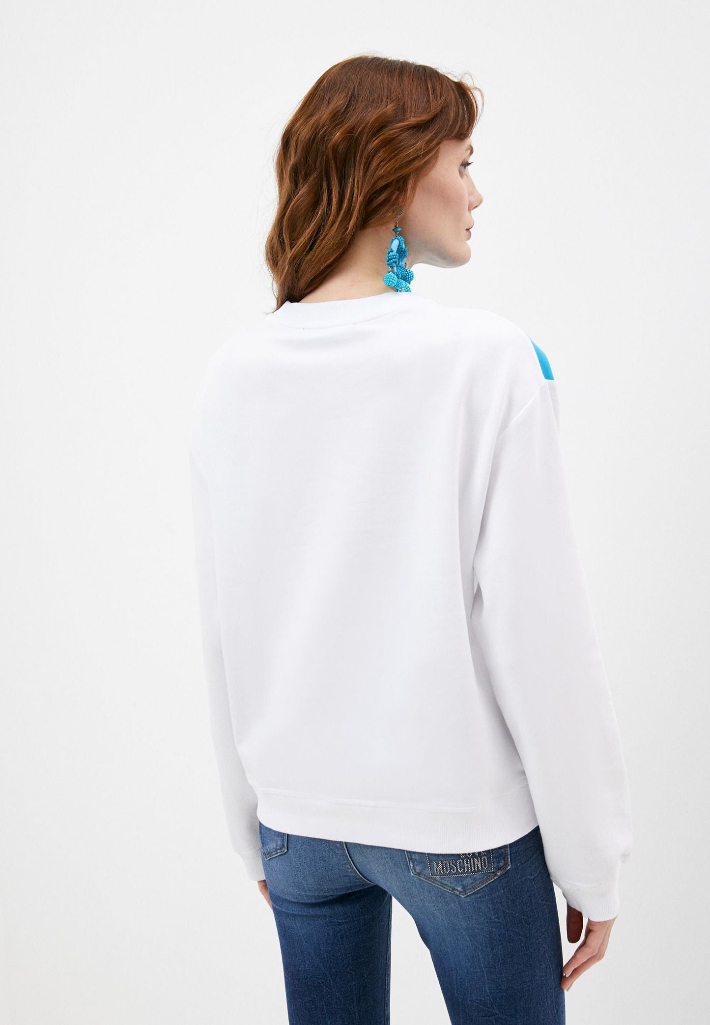 Love Moschino Light Blue Cotton Sweater